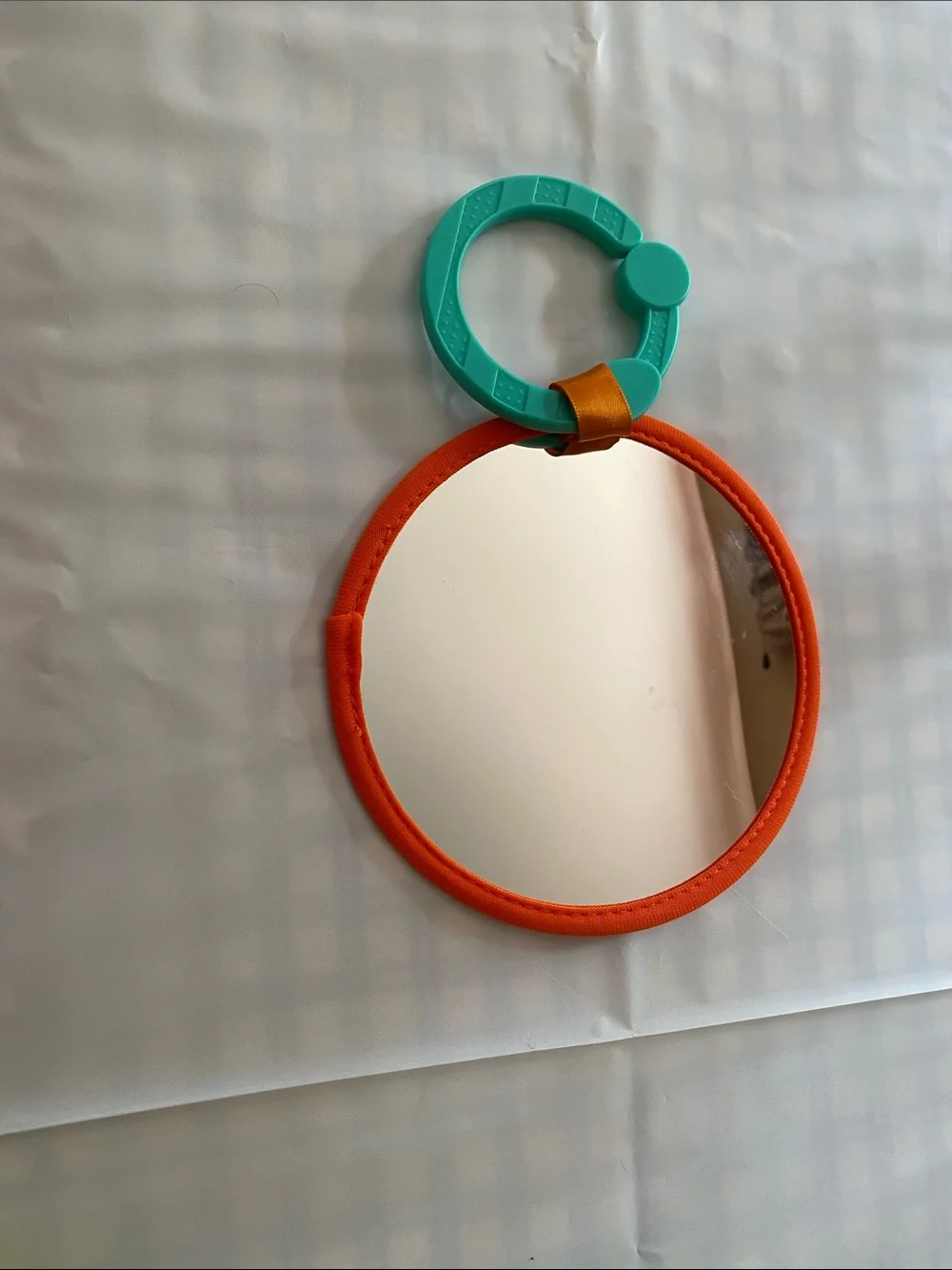 Baby Development Toy Set - Orange Teether Tambourine Mirror Rattle